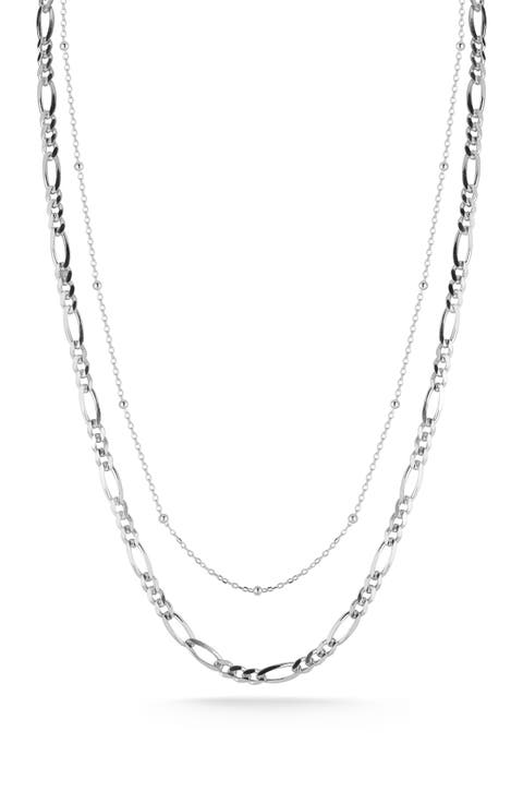 Sterling Silver Double Layer Necklace
