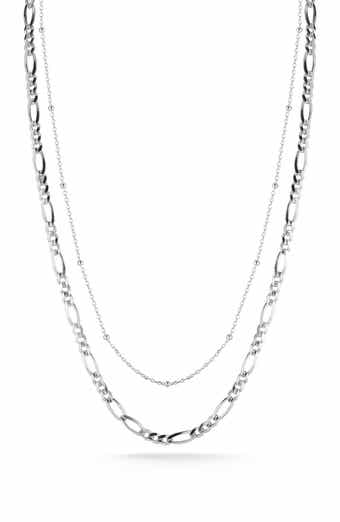 GLAZE JEWELRY Sterling Silver Double Layer Necklace