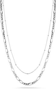 GLAZE JEWELRY Sterling Silver Double Layer Necklace