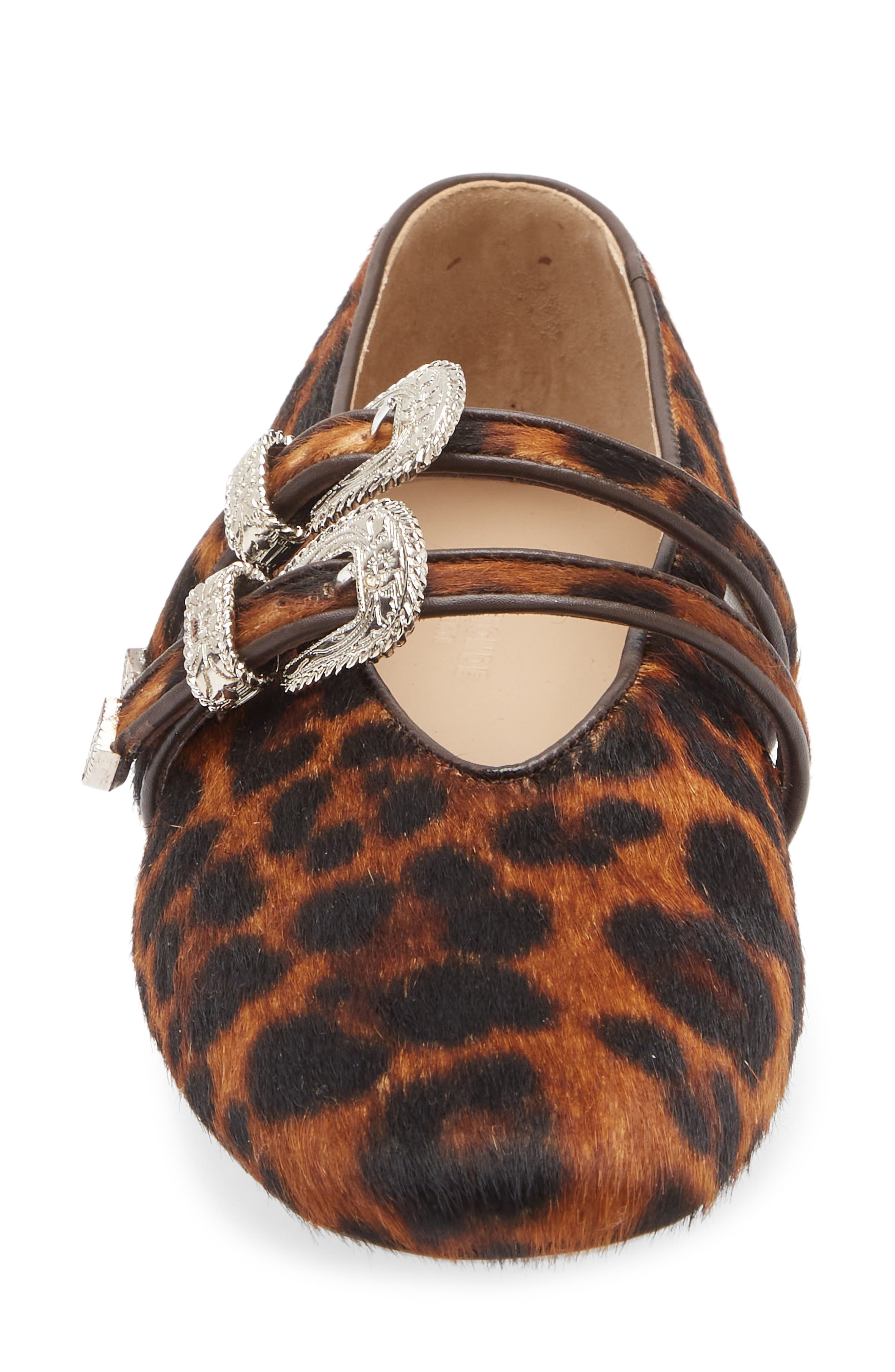 Le Monde Beryl Claudia Leopard Spot Genuine Calf Hair Mary Jane Flat, Alternate, color, Leopard