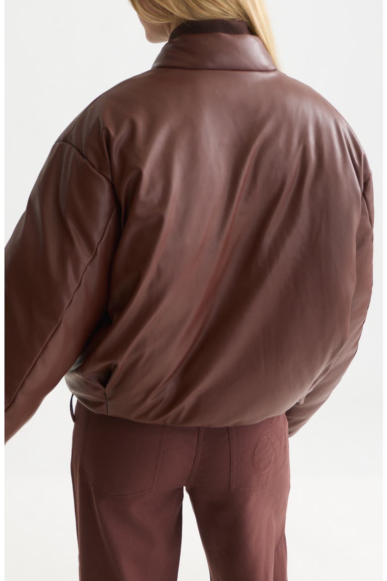 Faux Leather Short Jacket, Alternate, color, BITTER CHOCOLATE