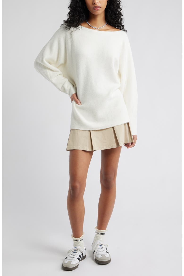 Lofty Boat Neck Oversize Sweater, Alternate, color, IVORY