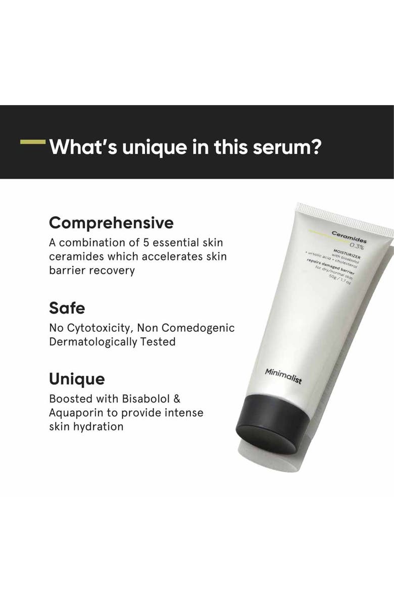 Minimalist Ceramides 0.3% + Bisabolol Moisturizer, Alternate, color, 