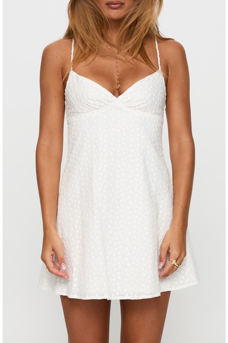Dearly Embroidered Minidress, Main, color, WHITE