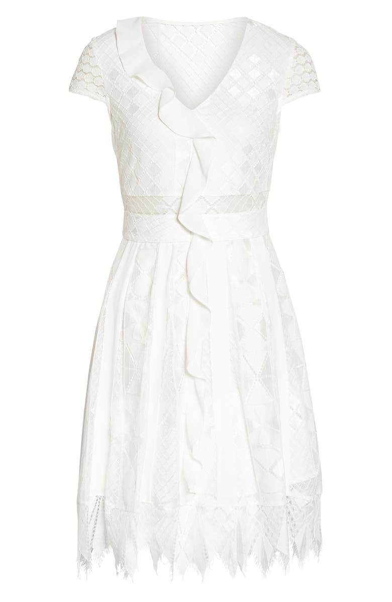 Foxiedox Florence Geo Lace Fit & Flare Dress, Alternate, color, 