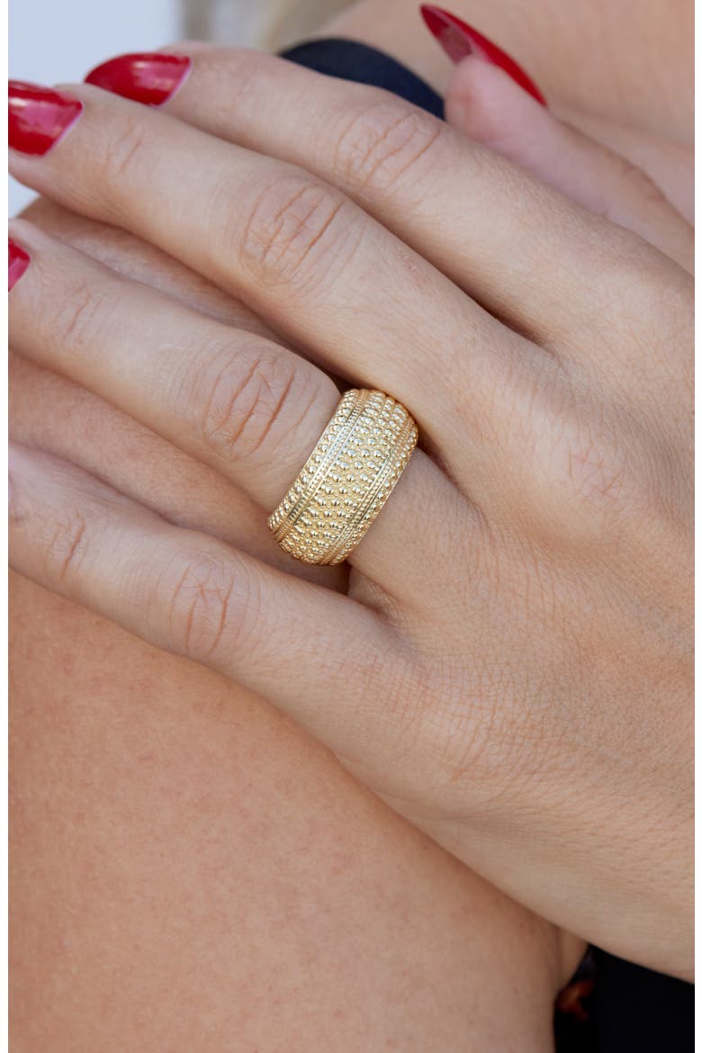 Balinese Milgrain Wide Band Ring, Alternate, color, YELLOW GOLD