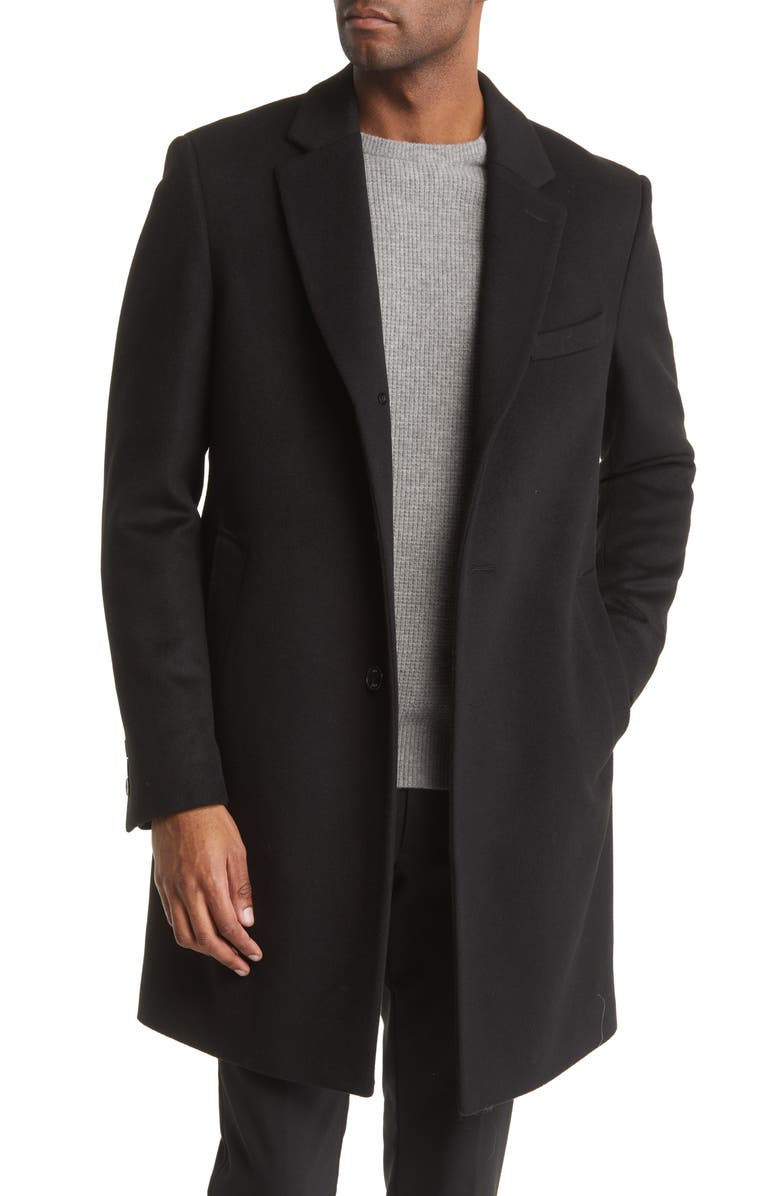 BOSS Hyde Wool & Cashmere Melton Car Coat, Main, color, 