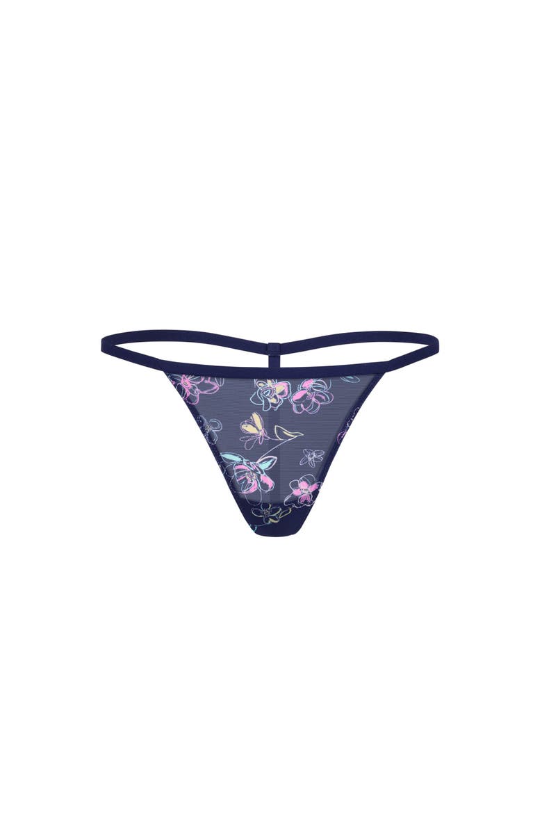 Serenity G-String Panties, Main, color, Floral blue