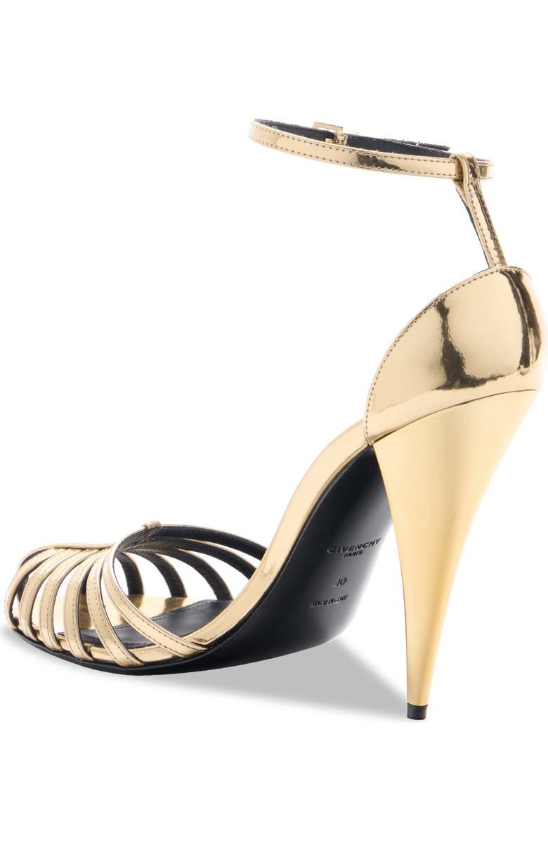 Givenchy Metallic Cage Ankle Strap Sandal, Alternate, color, Metallic Gold