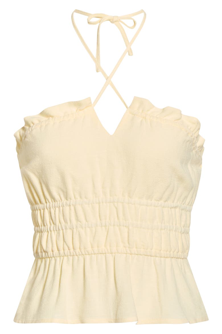 Paige Smocked Crop Top, Alternate, color, VANILLA
