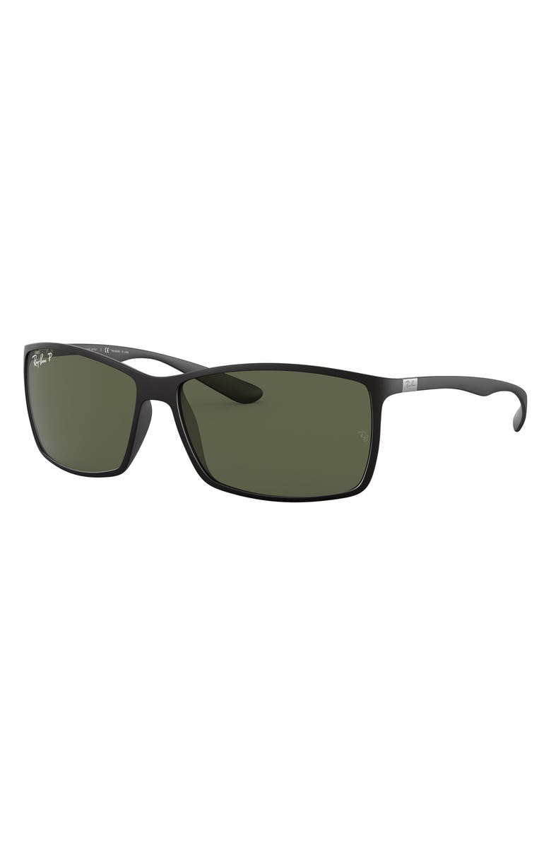 Ray-Ban Liteforce Tech 62mm Polarized Oversize Sunglasses, Alternate, color, Matte Black