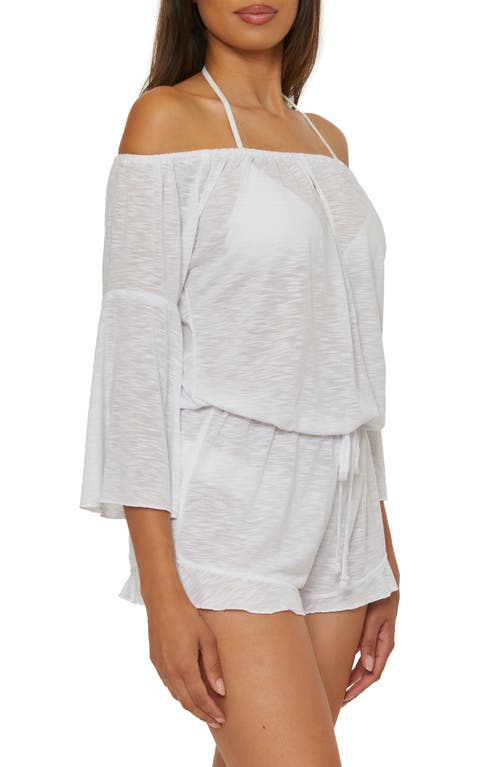 BECCA BECCA BREEZY BASICS OFF THE SHOULDER COVER-UP ROMPER 