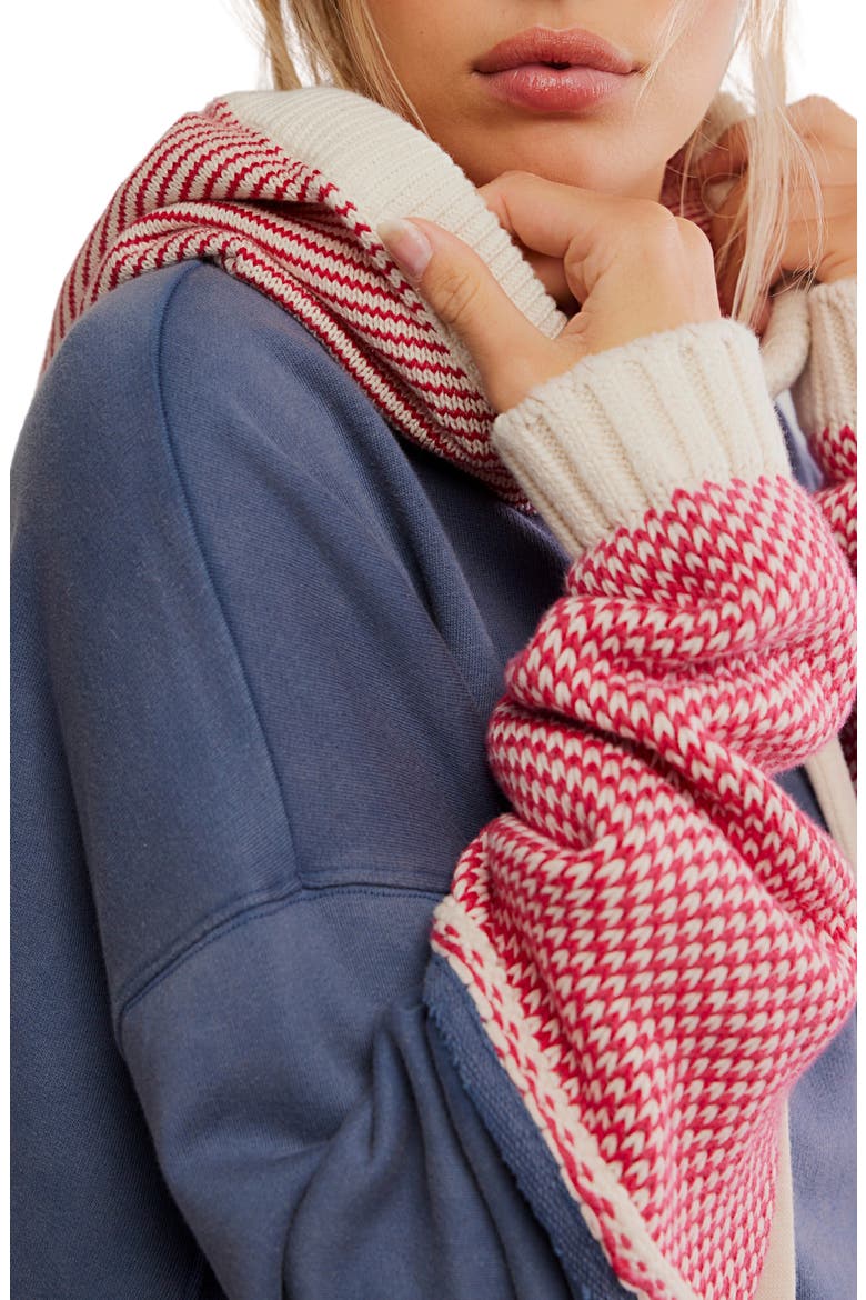 Snug Bonnet Mixed Media Cotton Hoodie, Alternate, color, INDIGO