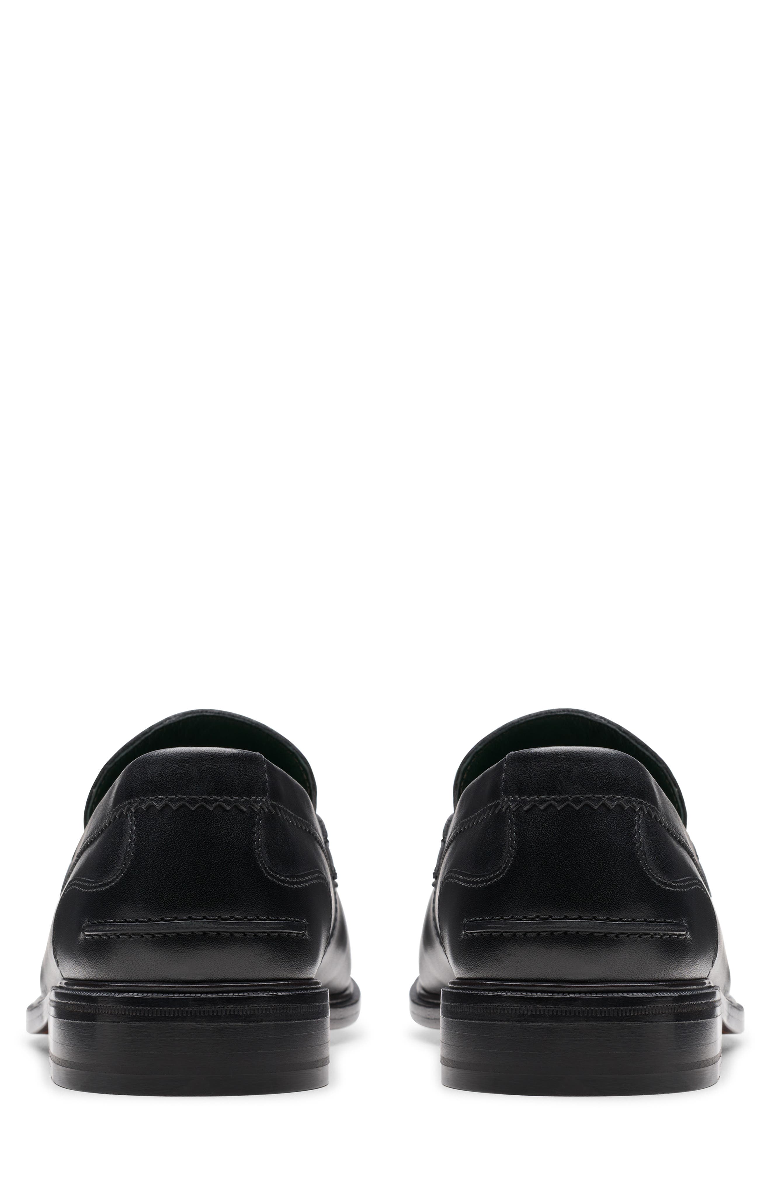 Clarks<sup>®</sup> Craft James Lo Penny Loafer, Alternate, color, Black Leather