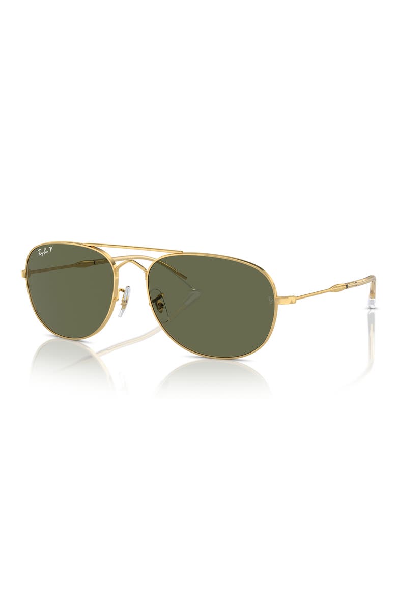 Bain Bridge 60mm Polarized Pillow Aviator Sunglasses, Alternate, color, GOLD FLASH