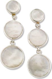 SAMUEL B. Sterling Silver Mother of Pearl Drop Earrings