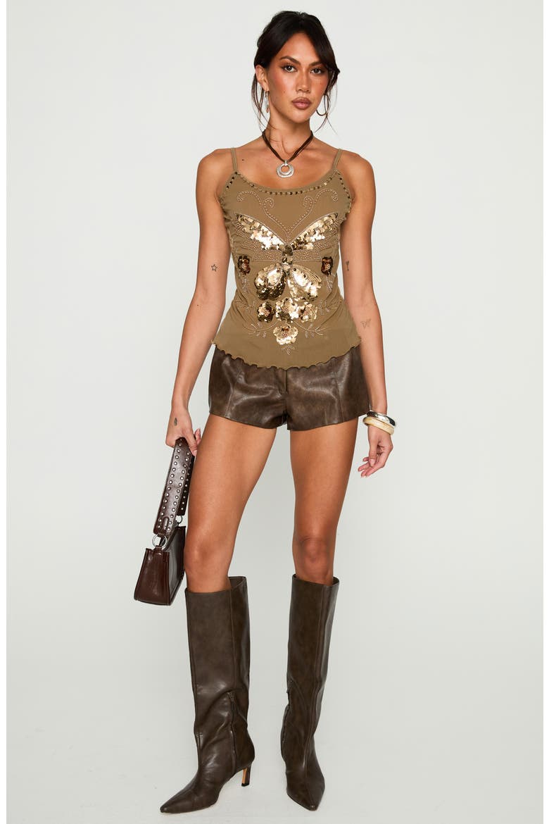 Start of Summer Sequin Camisole, Alternate, color, BROWN