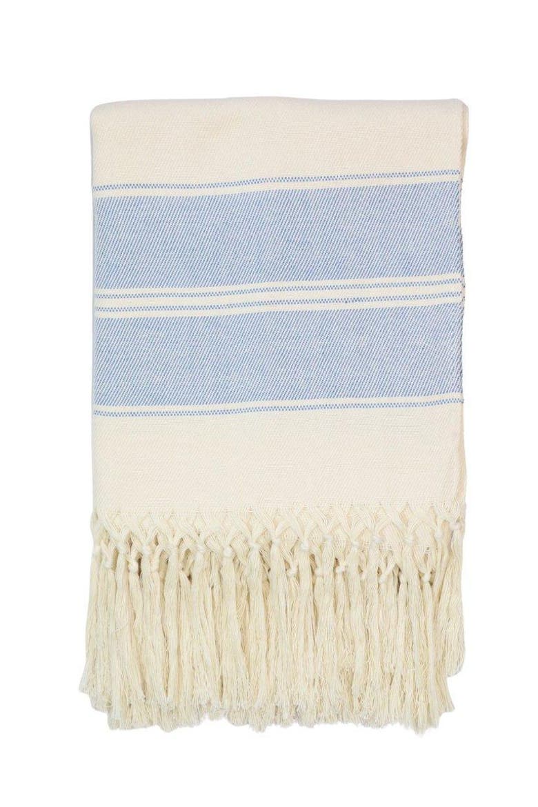 Throw Blanket in Stripes, Main, color, Blue