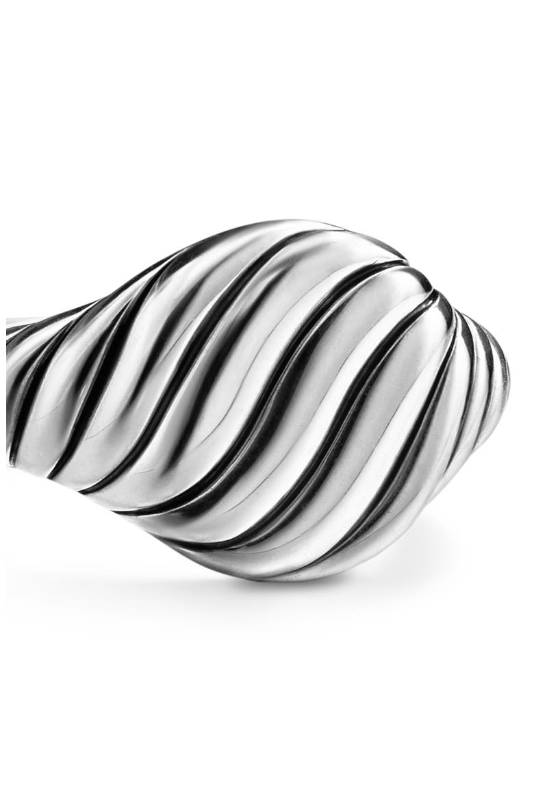 Sculpted Cable Pinky Ring in Sterling Silver, 10mm, Alternate, color, STERLING SILVER