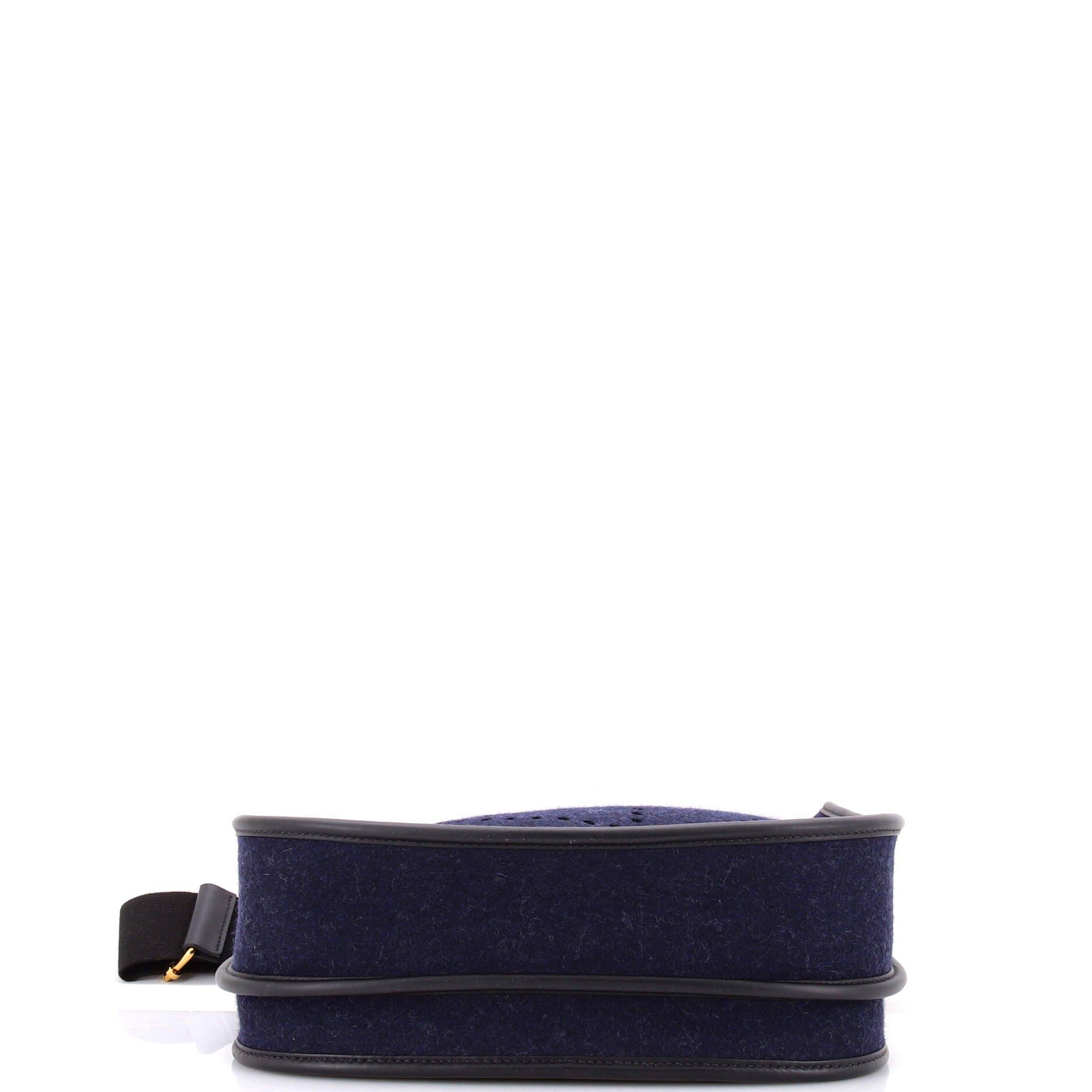Pre-Owned Hermes Evelyne Bag Gen III Felt PM, Alternate, color, Bleu Nuit