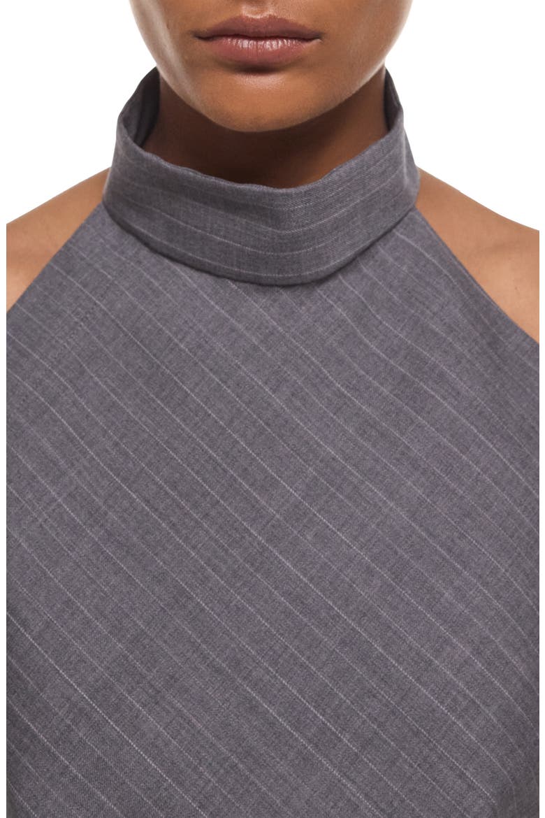 Linen Blend Scarf Halter Top, Alternate, color, GREY MELANGE