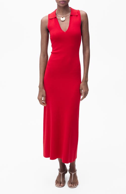 Mango Collar Sleeveless Maxi Sweater Dress