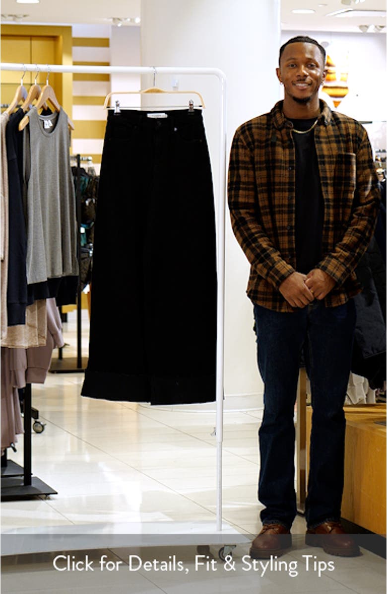 Cuffed Raw Hem High Waist Wide Leg Jeans, sales video thumbnail