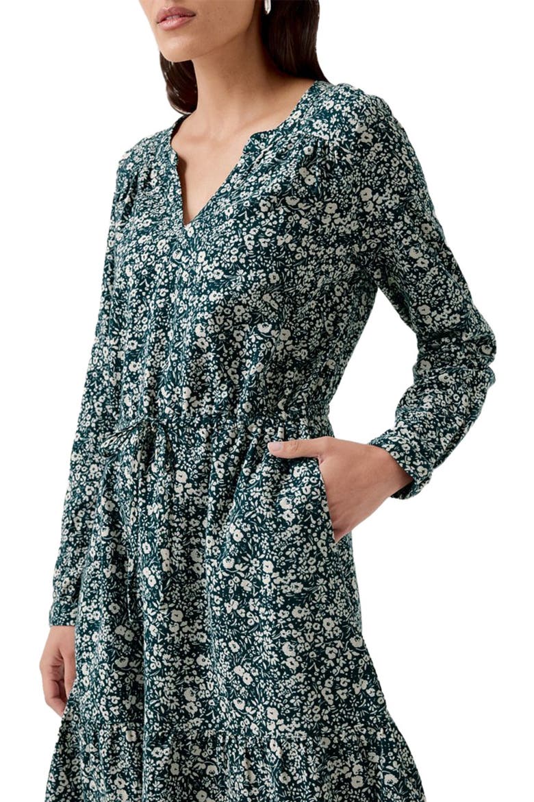 Organic Cafe Crepe Tiered Dress, Alternate, color, Celestial Prairie Floral