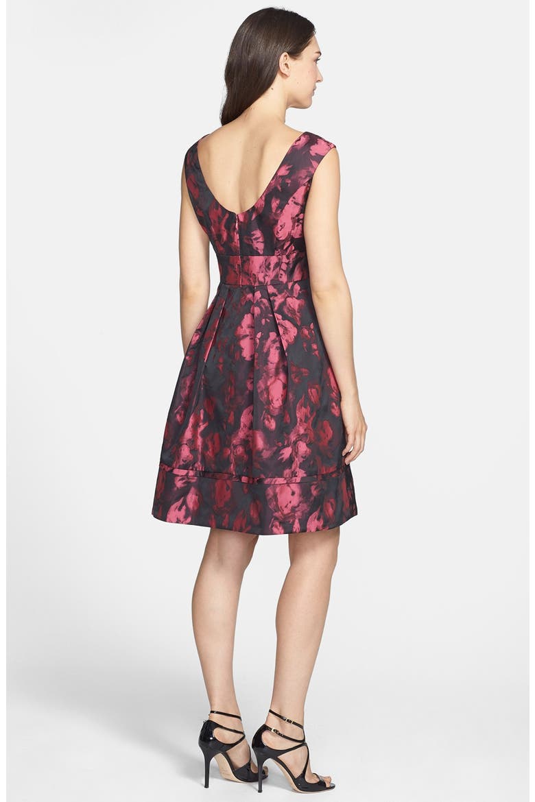 Jacquard Fit & Flare Dress, Alternate, color, PINK