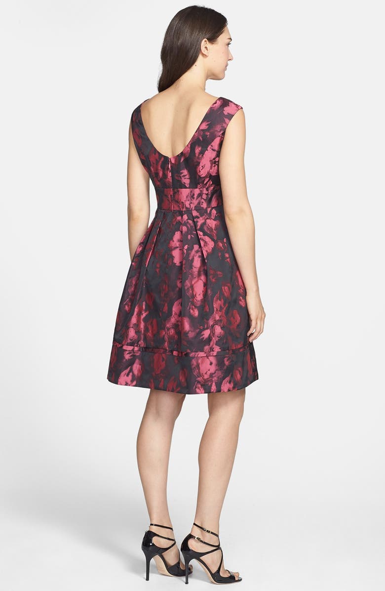 Eliza J Jacquard Fit & Flare Dress, Alternate, color, 