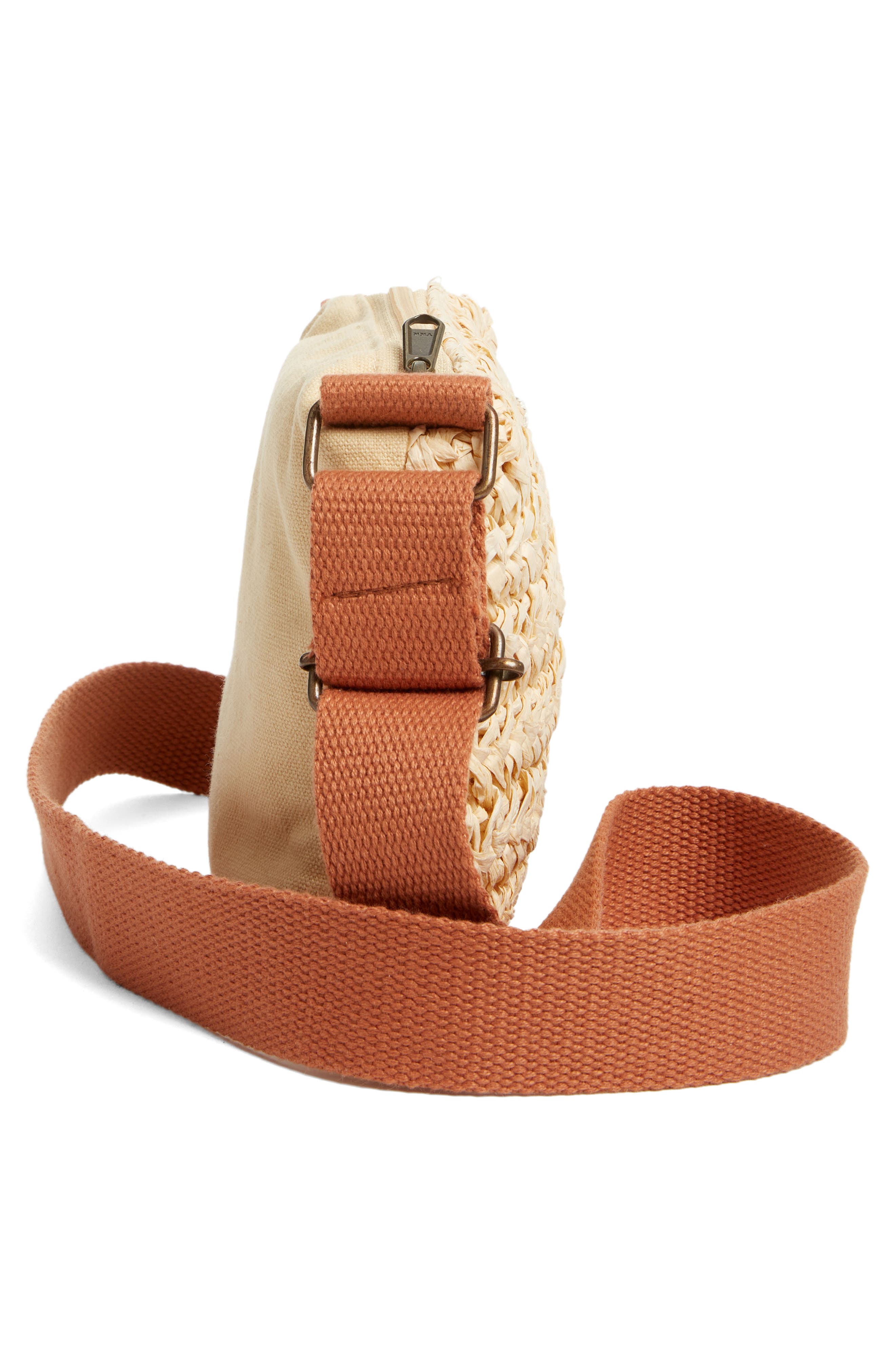 Rip Curl Crochet Straw Crossbody Bag, Alternate, color, 