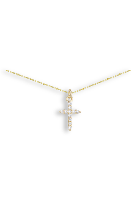 Cubic Zirconia Cross Pendant Necklace