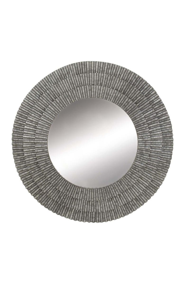 WILLOW ROW Currugated Metal Wall Mirror - 37", Main, color, 
