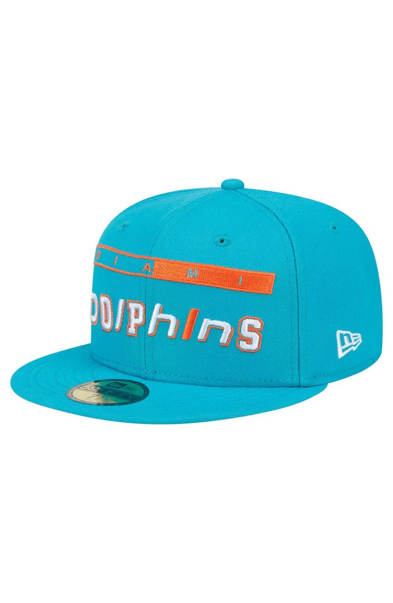 New Era Men's New Era Aqua Miami Dolphins Ransom 59FIFTY Fitted Hat, Main, color, Aqua