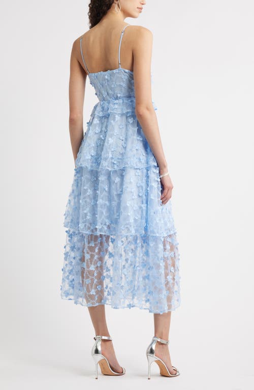 Chelsea28 3d Floral Embroidered Lace Midi Cocktail Dress In Blue