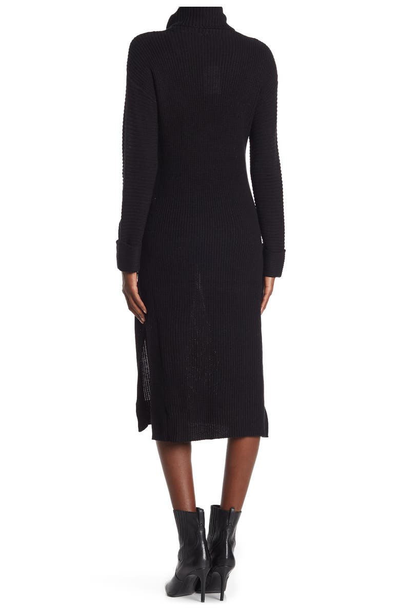 STITCHDROP Turtle Rib Knit High Slit Sweater Dress, Alternate, color,