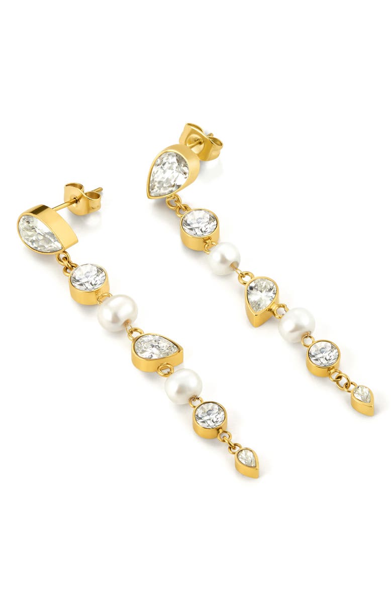 D.LOUISE Cubic Zirconia & Pearl Drop Earrings, Alternate, color,