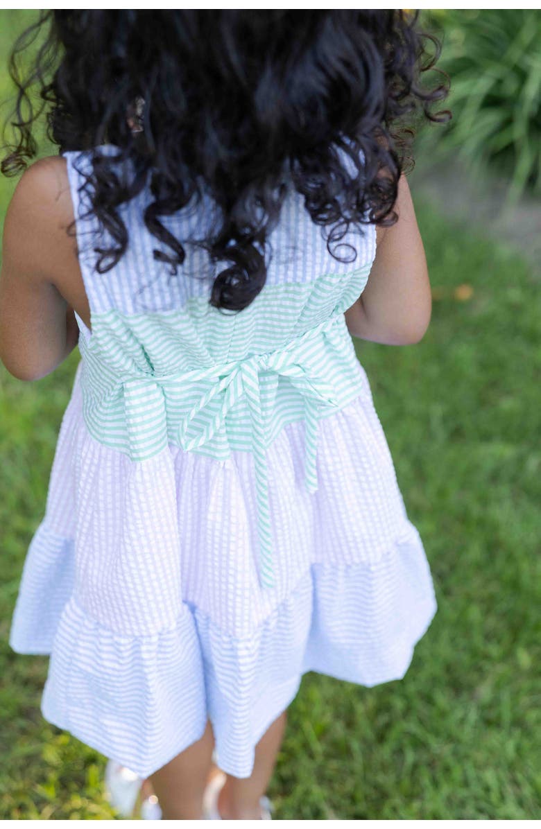 Florence Eiseman Seersucker Dress With Tulips, Alternate, color, Multi