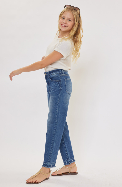 Kancan Royal High Rise Mini Straight Leg Jeans In Blue