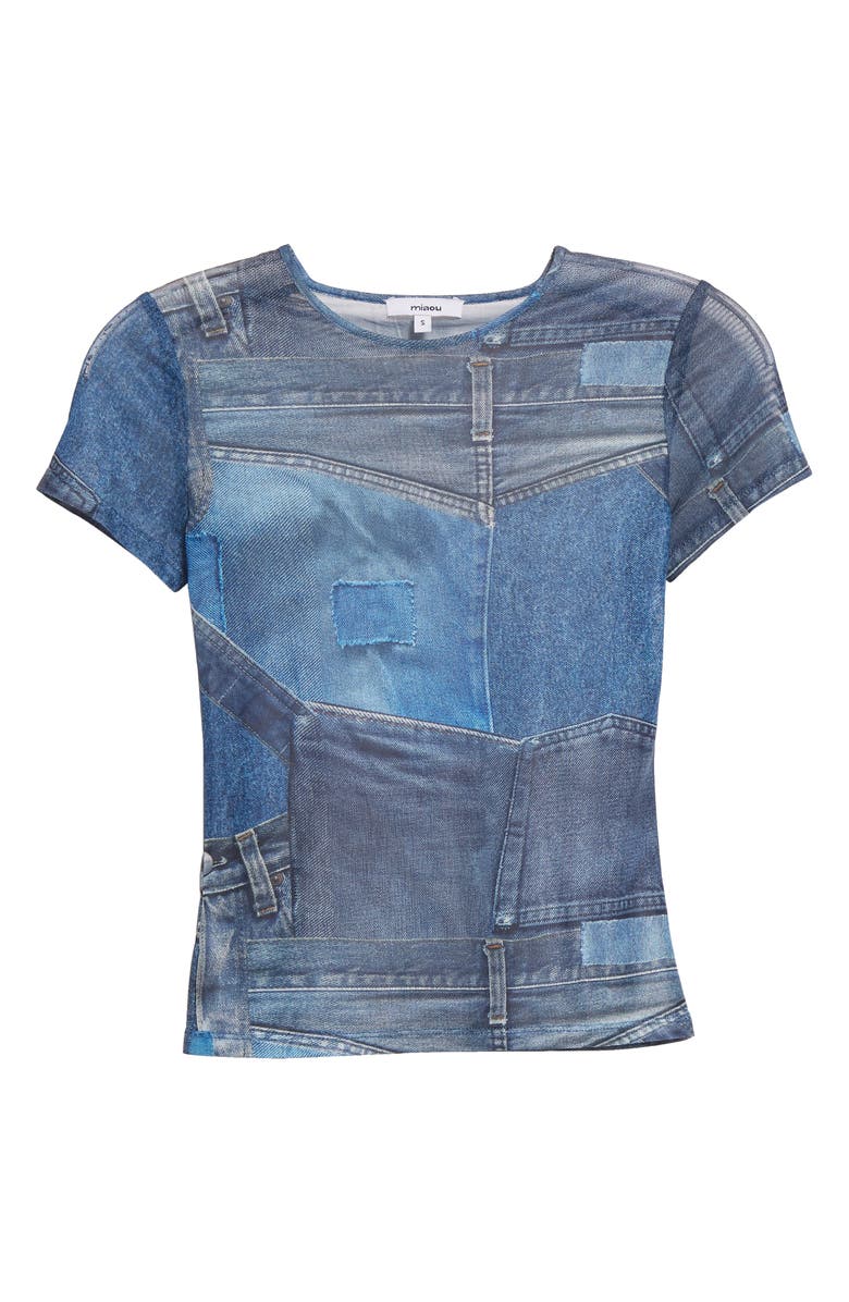 Miaou Trompe l'Oeil Mesh Baby Tee, Alternate, color,