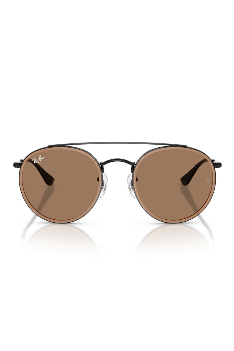 51mm Aviator Sunglasses, Main, color, BLACK / BROWN