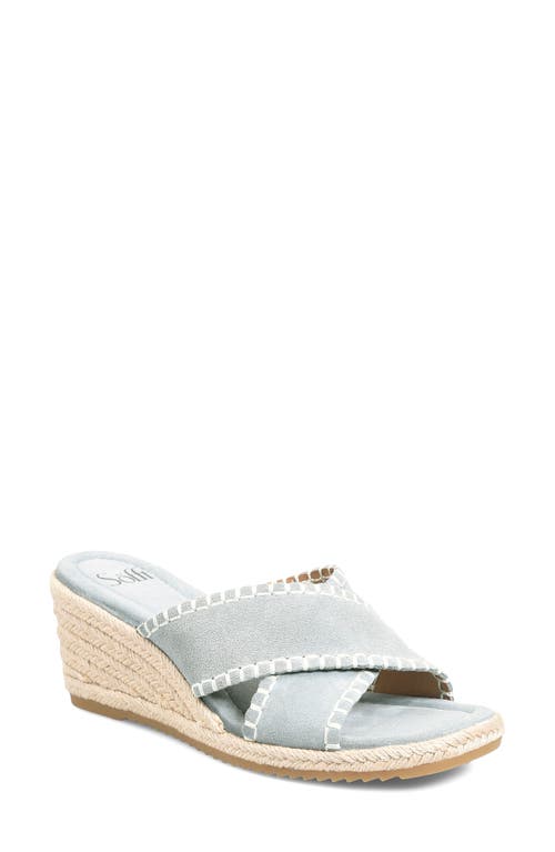 Söfft Indie Espadrille Platform Wedge Slide Sandal In Chambray