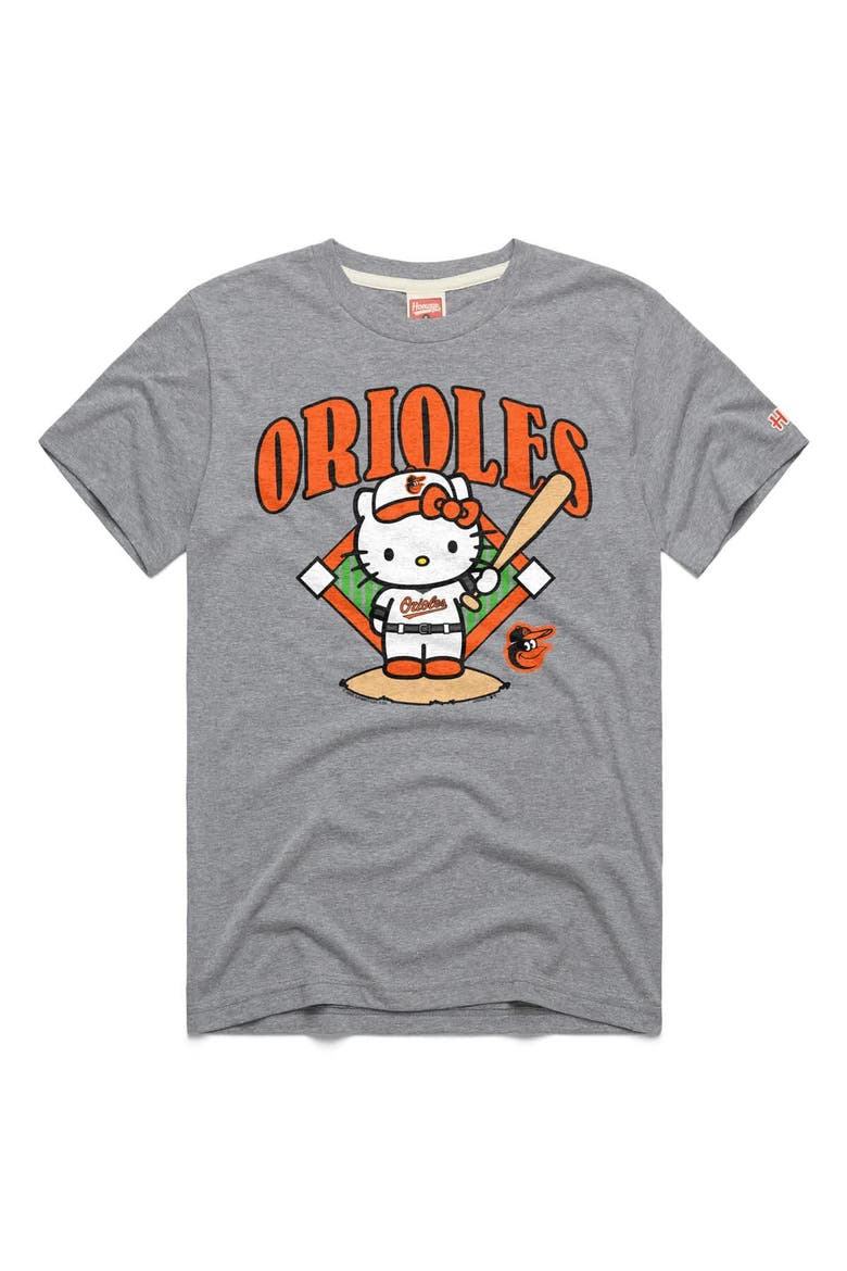 Unisex Homage  Gray Baltimore Orioles Hello Kitty Tri-Blend T-Shirt, Main, color, Gray