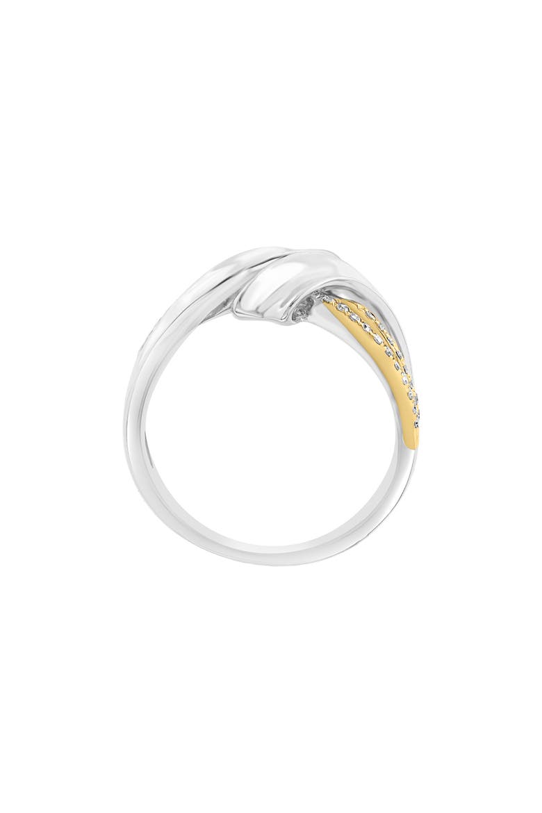 Sterling Silver & 14K Gold Diamond Ring - 0.14ct., Alternate, color, SILVER/GOLD