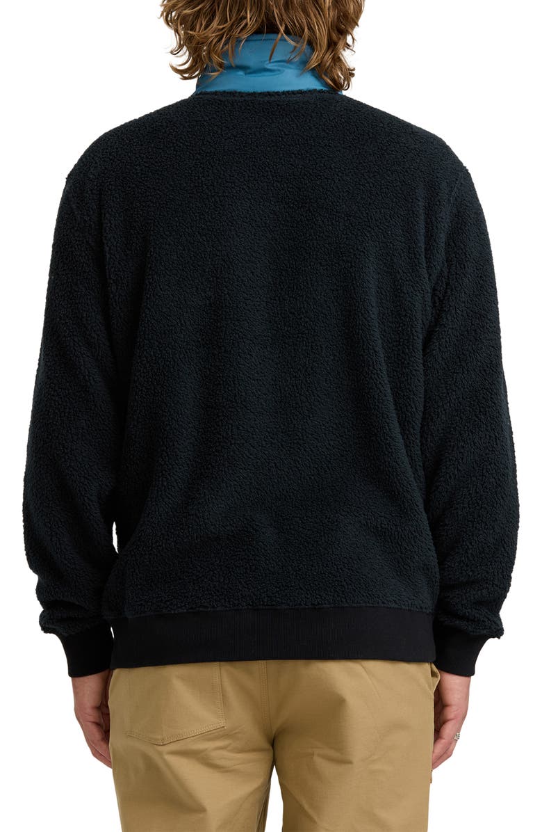 Billabong Boundary Peak Colorblock Fleece Zip-Up Jacket, Alternate, color, Black