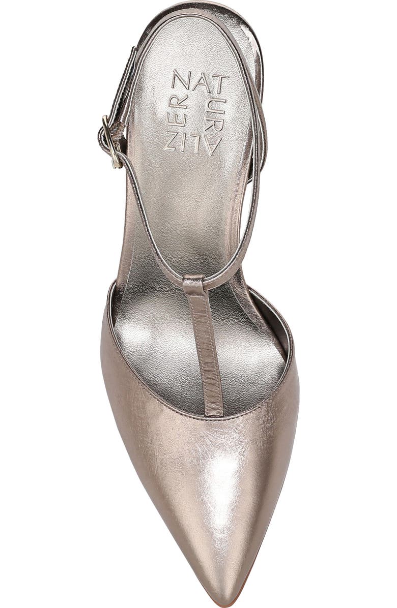 Naturalizer Astrid T-Strap Pointed Toe Pump, Alternate, color, Patina Pewter