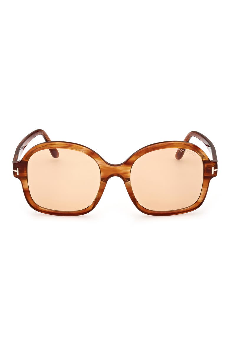 Hanley 57mm Photochromic Butterfly Sunglasses, Main, color, SHINY AMBER/ BROWN CHROMIC