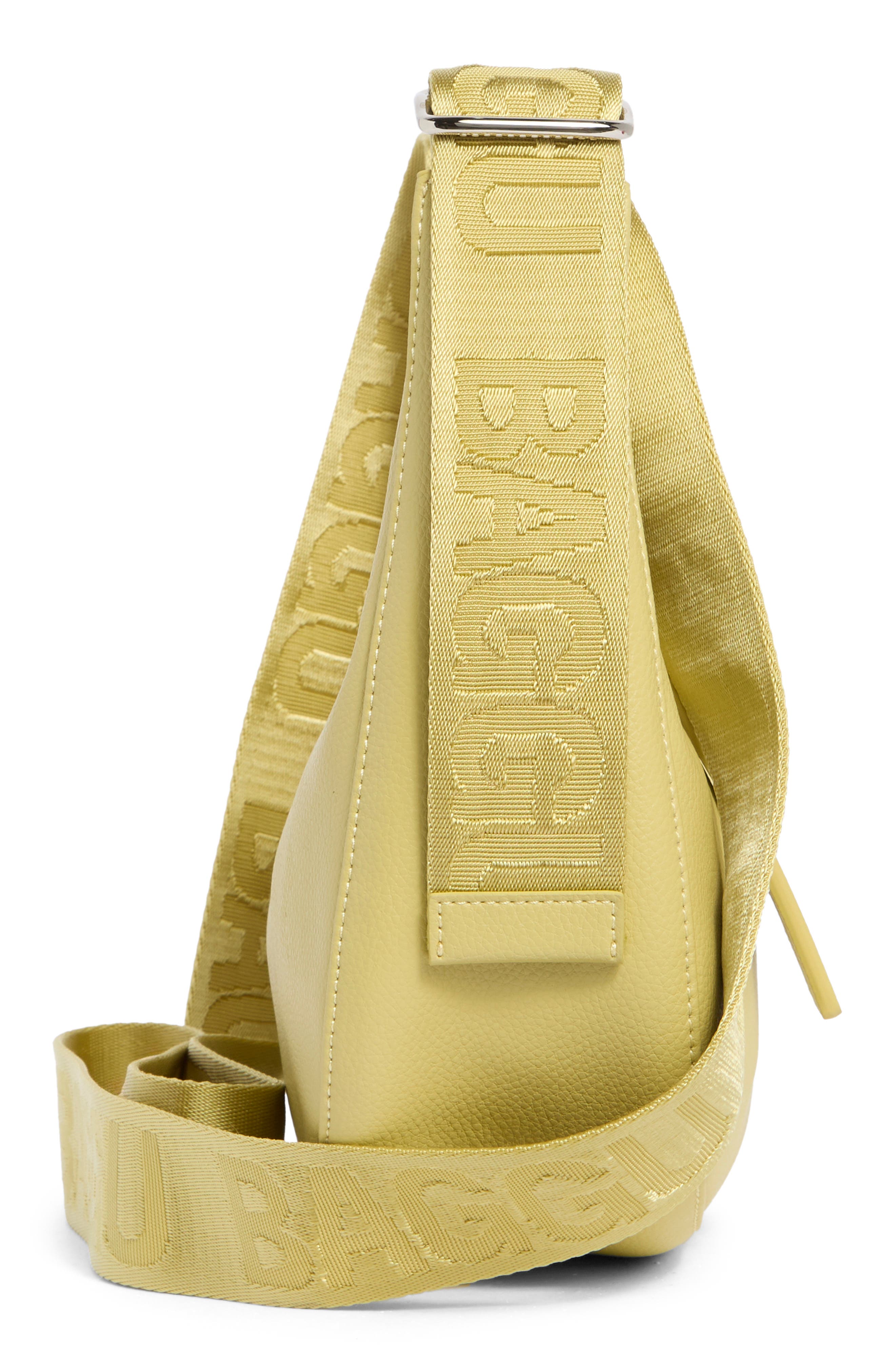 Baggu Small Recycled Leather Crescent Bag, Alternate, color, Straw