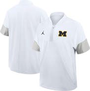 Jordan Brand Men's Jordan Brand White Michigan Wolverines 2025 Sideline Short Sleeve Quarter-Zip Coach Jacket