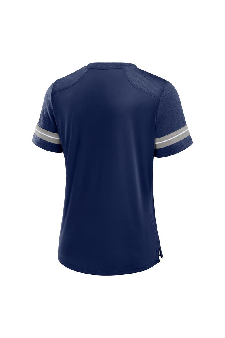 Women's Fanatics Navy Dallas Cowboys Play Script Lace-Up T-Shirt, Alternate, color, Navy